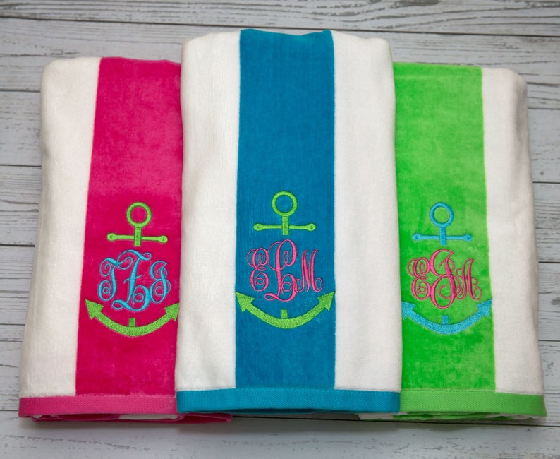 monogrammed pool towels