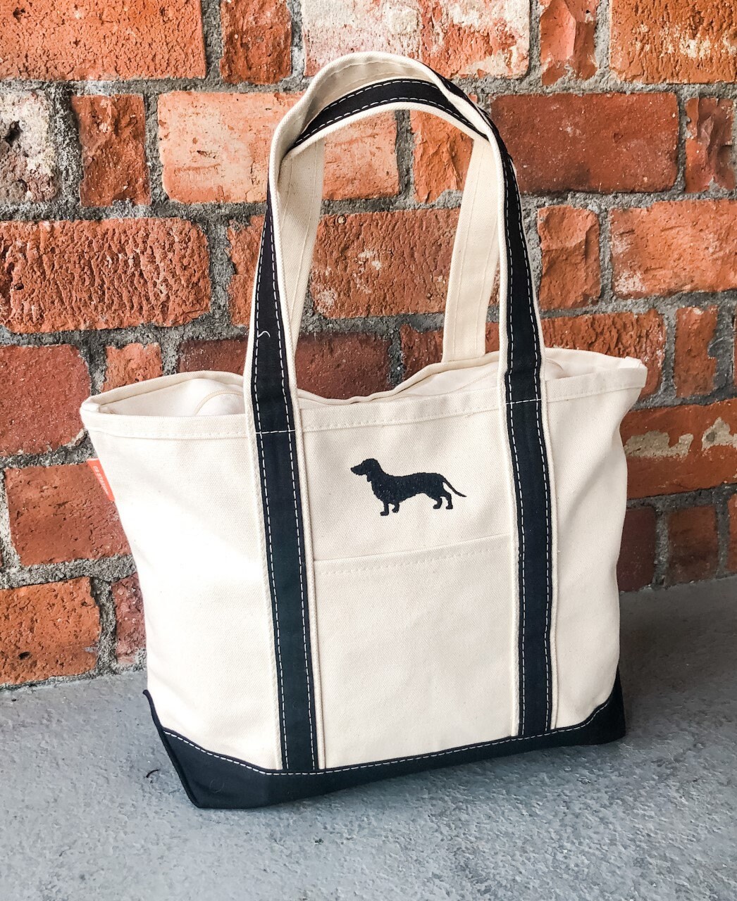 Custom Dog Canvas Tote Bag - Elegant Design 1 Dog / Green