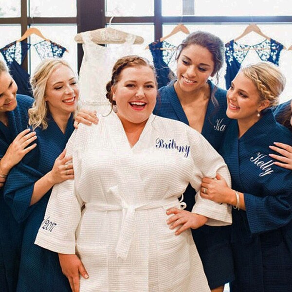 PLUS SIZE Bridal Party Robes Cotton Robes Personalized Robes Kimono Robe Bridal Robes Wedding Robes Bridesmaids Robes Bridal Robe Bride Robe