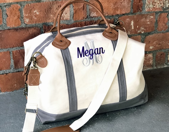 Monogram Canvas Satchel Duffle Weekender Bag 