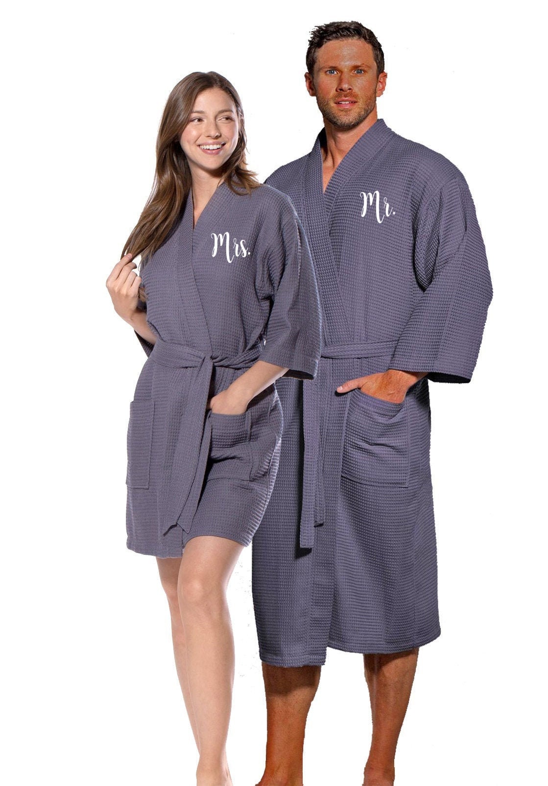 Charcoal Gray Honeymoon Robes Couples Spa Robes Bride and Etsy