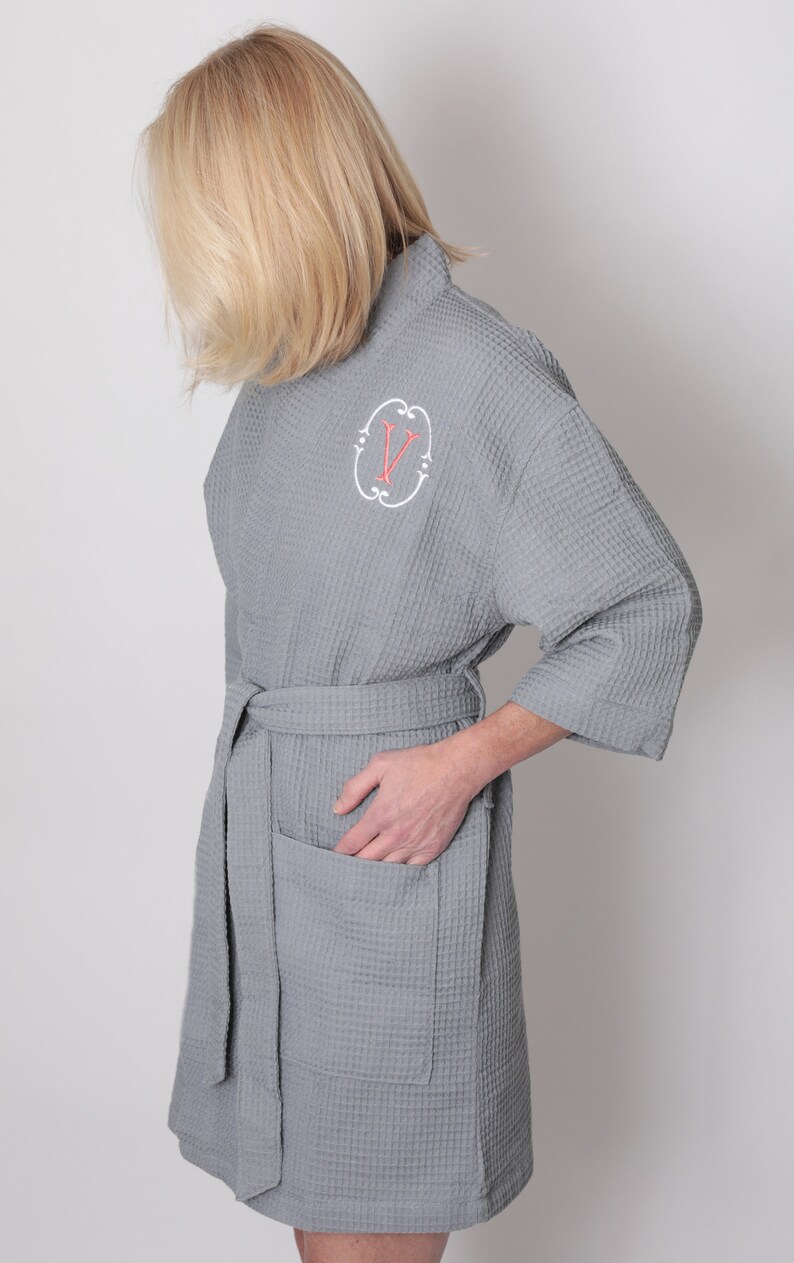 Waffle Weave Robes Bridesmaid Gift Kimono Robes Personalized Bridesmaid Robes Bridal Party Robe Waffle Robes for Bridesmaids Monogram Robes