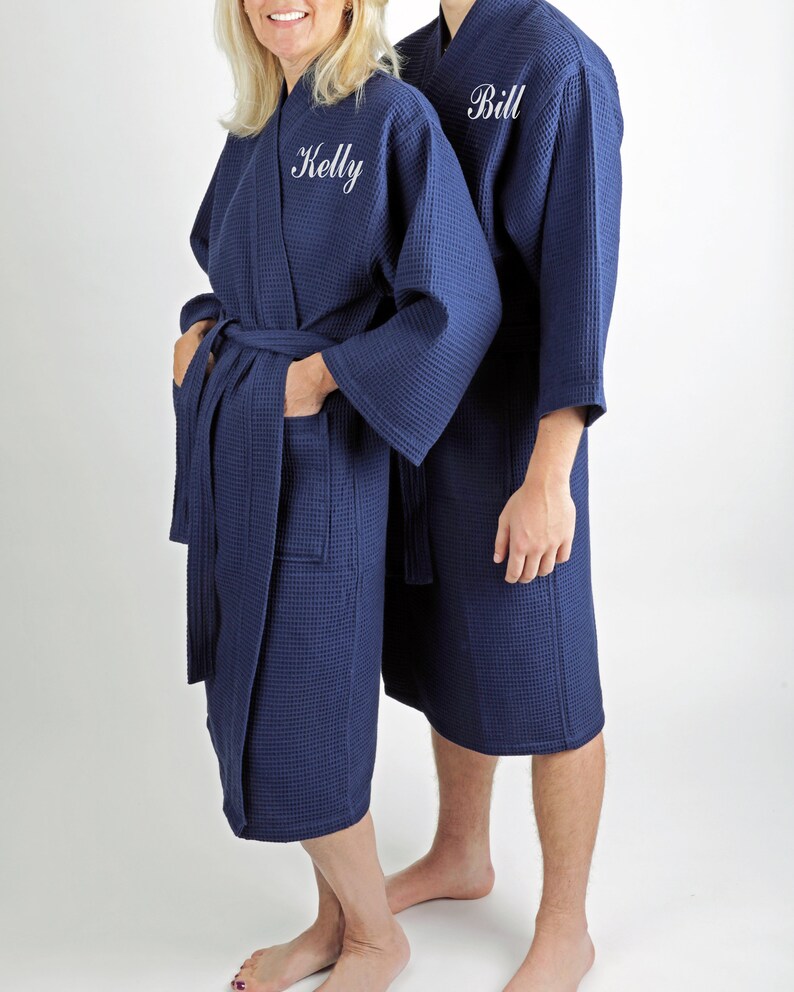 Custom Husband and Wife Robes Set of 2, Relaxation Gift Set, Bride and Groom Gifts, Honeymoon Gifts For Couples, Mr and Mrs Robes Set, Best image 3