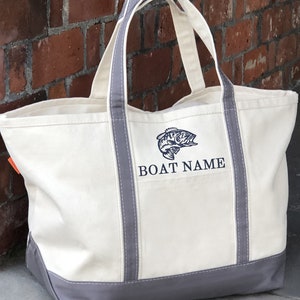 Zippered Tote Bag With Boat Name Custom Boating Gift Canvas Tote Bag Custom Boat Bag Personalized Tote Gift For Sailor Nautical image 6