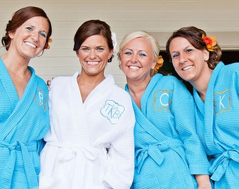 Bridal Party Robes For Bridesmaids, Personalized Bridesmaid Gifts Wedding Day, Cotton Bridesmaid Robes, Robes For Women, Wedding Robes