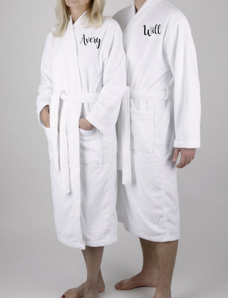 Personalized Terry Robes for Couples Shower Gift Valentines Etsy