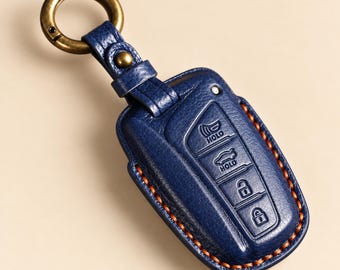 Funda de cuero personalizada para llave de coche, compatible con llaves seleccionadas de Hyundai Elantra y Sonata, regalo ideal para coches nuevos.