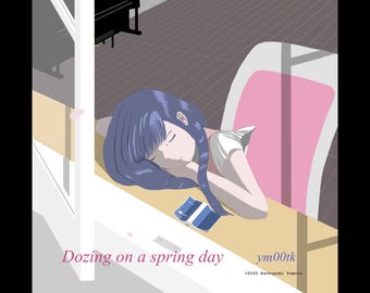 Dozing On A Spring Day – Square Art Poster | ym00tk