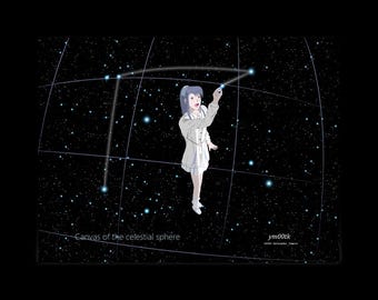 Canvas of the Celestial Sphere – Cosmic Night Sky Poster | ym00tk