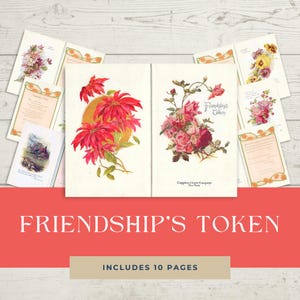 Freundschaft Erinnerungsbuch, DIY Junk Journal oder Scrapbook Album Kit, Vintage Ephemera, Seiteneinsätze, Collage Papiere | Digitaler Download