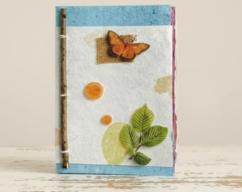 Handmade Paper Art Journal: Botanical Mixed Media Book