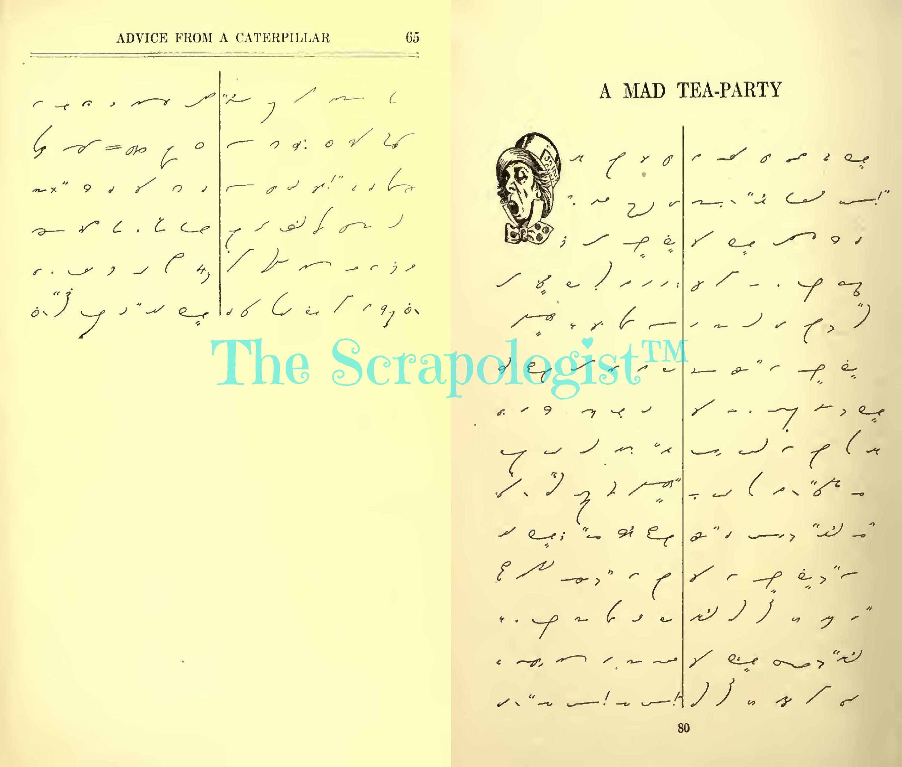 Alice in Wonderland Shorthand Printable: Junk Journal Kit (digital ...