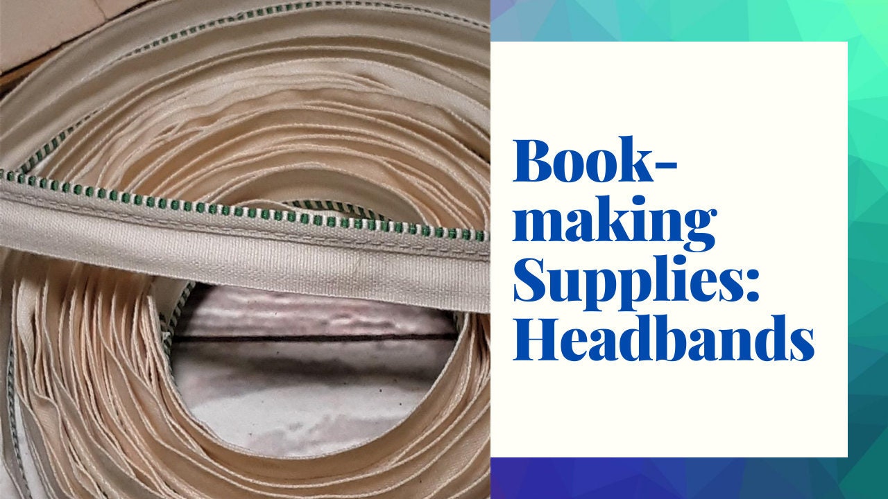 Tenceur 24 Pcs Book Binding Headbands 11.8 Inches Long 0.5 Inch Wide Cotton  Book Headband Repair Book Cloth Kit Book Binding Materials for Beginners