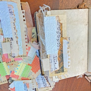 Sewn Paper Clusters for Junk Journals and Collage, For the Edge of a Journal Page or to use as a Belly Band, Variety of Sizes - Set of 15