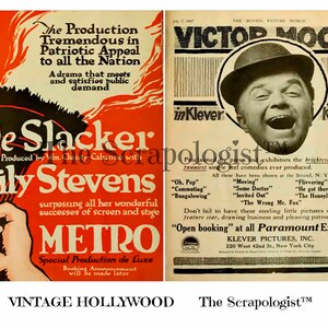 Slacker Letters Vintage Hollywood Printable Journal Kit, Junk Journal Ephemera, Collage ...