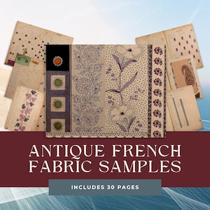 Vintage Franse textielmonsters, collagekit junkjournal | Digitale download