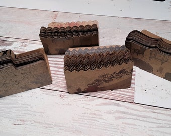 Vintage Style Kraft Mini File Folders for Junk Journals, Ephemera, Pockets, and Tuck Spots - Set of 12 Die Cuts