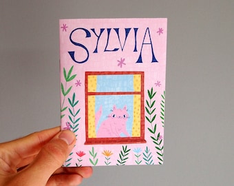 Mini cat book zine 'Sylvia'