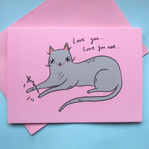 Carte de Saint-Valentin chat, carte romantique