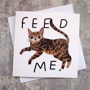 Funny cat illustrated greetings card