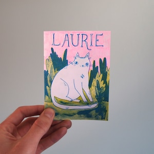 Riso printed cat zine &#39;Laurie&#39;