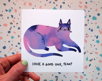 Kind of sarcastic cat birthday card, cat birthday card, funny birthday card, cat card, cat greetings card