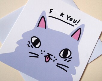 F You! cat greetings card