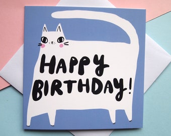 Cat design birthday card