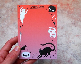 Spooky Stuff A6 cat notepad