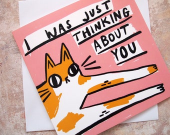 Cat notecard blank greetings card