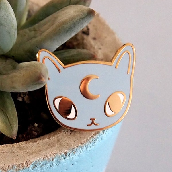 Moon cat enamel pin - Cat pin - Enamel pin - Enamel cat pin - I like cats - Cat lapel pin - Cat jewellery - Cat gifts - Cats - hard enamel