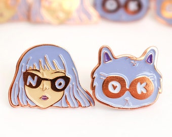 BFF pin set - I like Cats - AndSmile - Cat enamel pin - Cat lapel pin - lapel pin - enamel pin - sassy girl - Pin set - idgaf - Cats