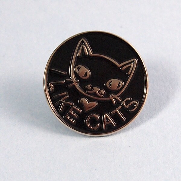 Black Enamel Katze ReversStift - Cat-polig - Emaille Pin - Emaille Katze polig - Ich mag Katzen - Katze Ansteck Pin - Katze-Schmuck - Cat Geschenke - Katzen - Katze