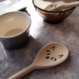 Cat face wooden spoon, cute kitchen utensil image 6