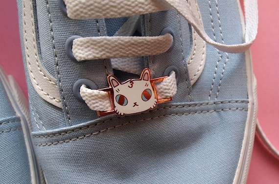 Enamel cat shoelace charms, cat shoe charms, enamel shoe charms