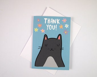Cat thank you card - Thank you Card - Cat Card - I like Cats - Cats - cats greetings card - thank you card
