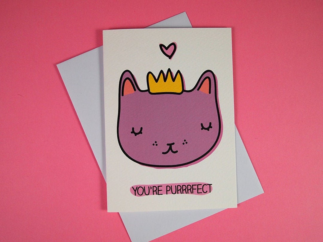 You're Purrfect Cat Card - Etsy