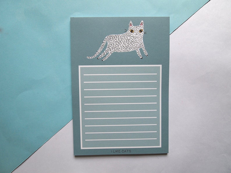 Cat NotePad Cat notebook I like cats Notebook Cat book paper Cats Notepad Cat List Pad Lists Cats