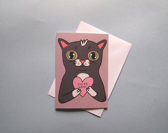 Cat anti valentines card - I like Cats - cat anniversary card - funny valentines card - Funny cat card - romantic cat card - cat - Loe