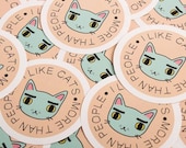 Kat Stickers - ik katten - I zoals katten meer dan mensen - katten - stickers - ronde stickers - leuke stickers - kat gifts - meow
