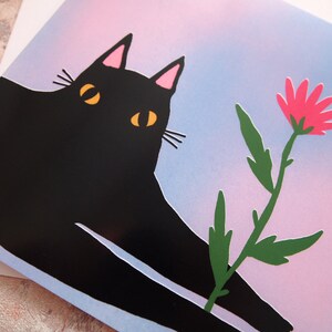 Carte de Saint-Valentin chat noir