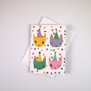 Confetti cats birthday card