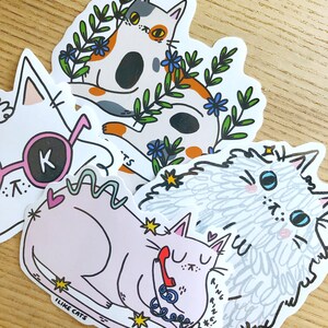 Four vinyl cat stickers image 7