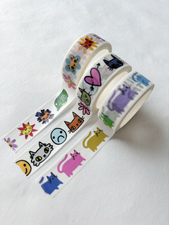 Three Cat Washi Tapes, decoration tape, scrapbooking