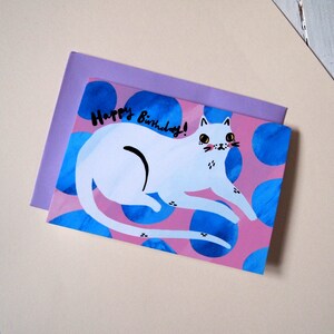 Carte d'anniversaire chat