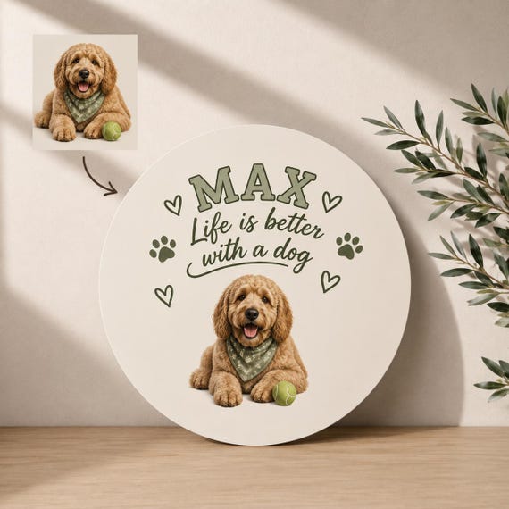 Personalized Pet Photo Aluminum Sign | Custom Dog Memorial Gift