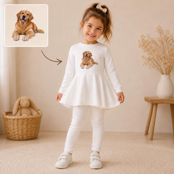 Personalized Kids Outfit with Pet Photo | Custom Pet Lover Gift