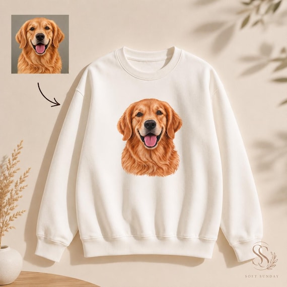 Personalized Pet Portrait Sweatshirt | Custom Dog Mom Gift