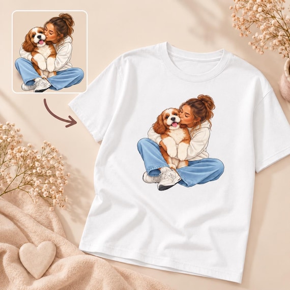 Personalized Pet Photo T-Shirt | Custom Dog Portrait Gift