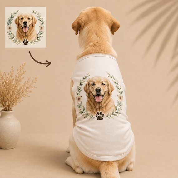 Personalized Dog Shirt with Photo | Custom Pet Vest for Big Dogs